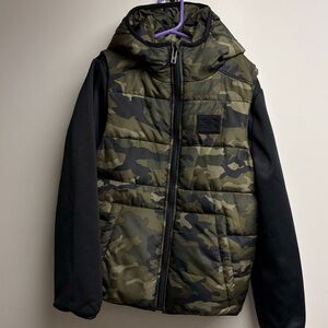 Under Armour Kids Camouflage Puffer Jacket with Black Sleeves